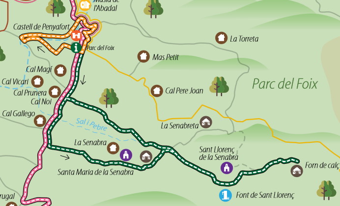 Ruta a la Sanabra y el fondo de Sant Llorenç desde el Castillo de Penyafort (© turismemonjos.cat)